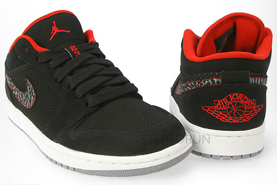 Air Jordan 1 Phat Low – Black/Varsity Red/Cement Grey | SneakersBR